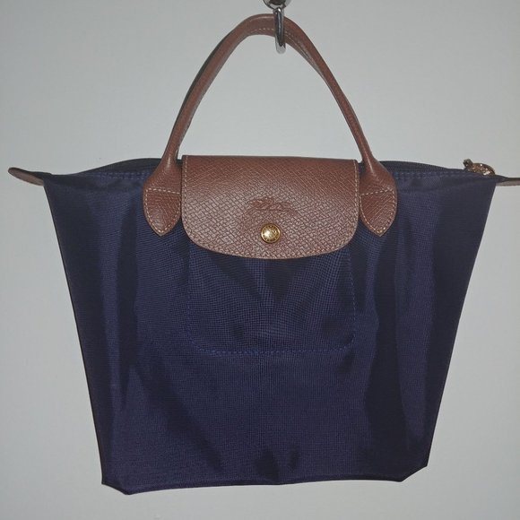 Authentic Longchamp Le Pliage small handbag Navy - Picture 5 of 11